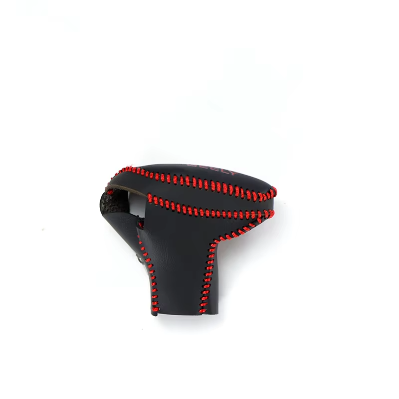 For Geely Coolray 2018-2021 BinYue Leather Shift Knob Cover Car Accessories Interior Shift Lever Cover Gear Stick Automobiles