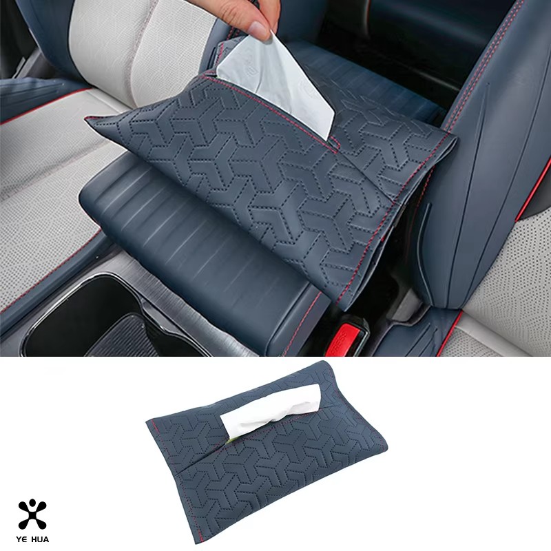 For Byd Atto 3 Ev Yuan Plus Car Tissue Box PU Leather Napkin Paper Chair Back Hanging Car Accessories Para Auto Tools