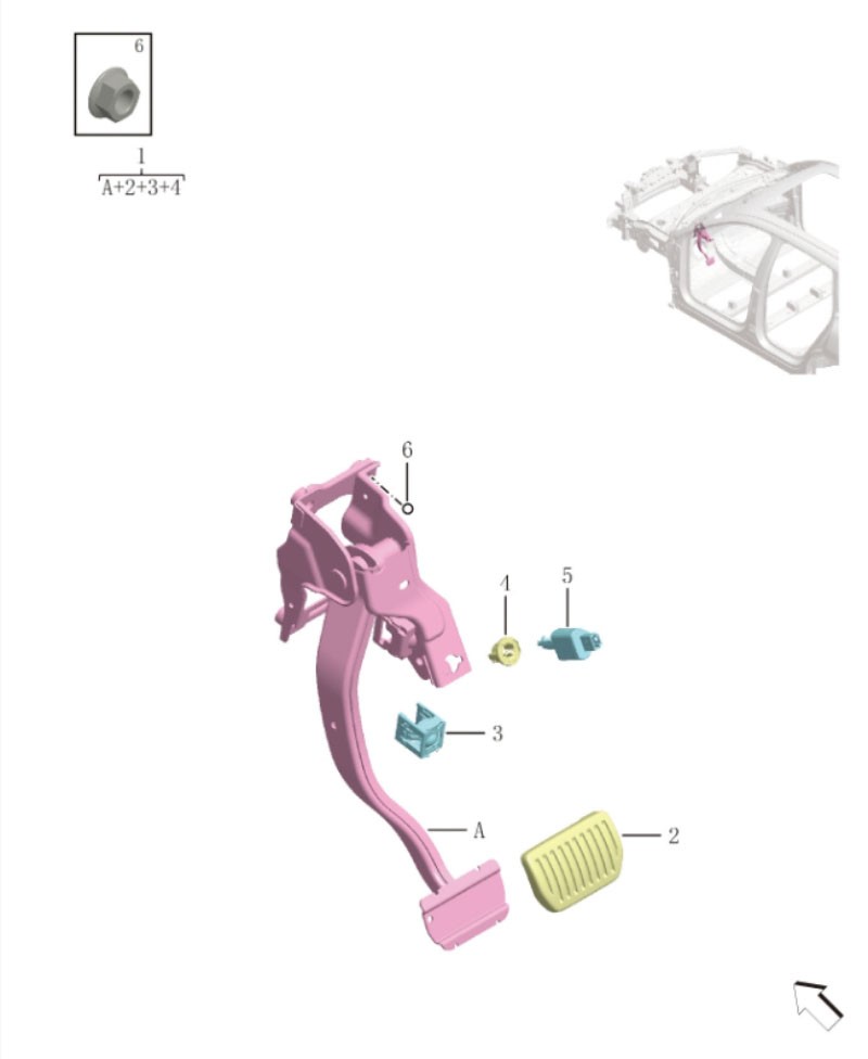 brake pedal4076