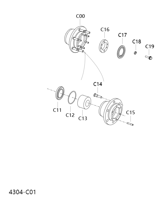Rear wheel hub4304