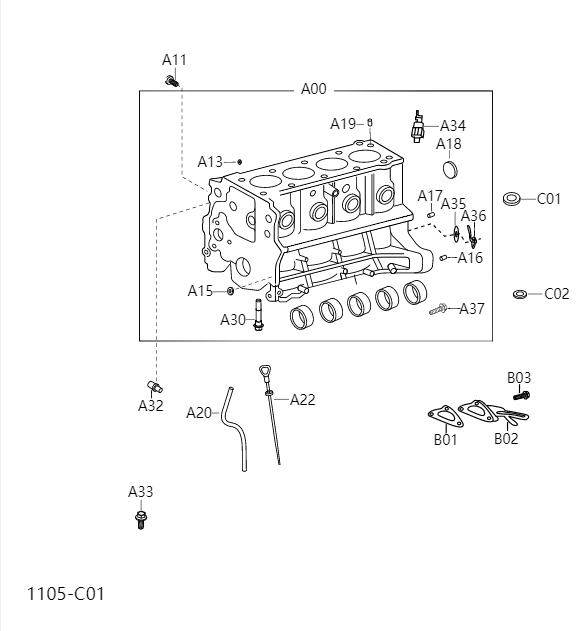 Cylinder block (crankcase)1105