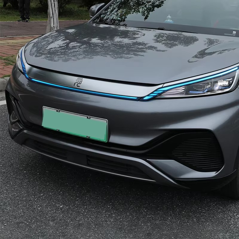 For BYD Atto 3 Accessories 2022 2023 Car Stickers Hood Light Eyebrow Decals Decoration Lamp Film Auto Accessories