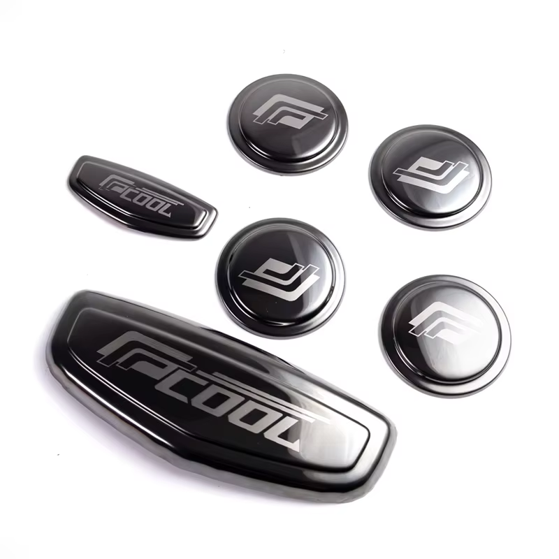 For Geely Coolray New Coolray 2022 Binyue Car Logo Modification Stainless Steel Black Titanium Black Samurai Appearance Ornament