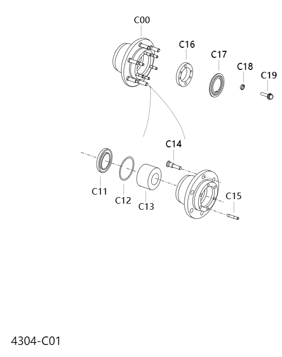 Rear wheel hub4304