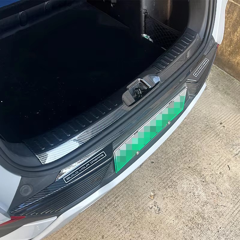 For Byd Atto 3 Yuan Plus Full-Wrap Abs Rear Guard Carbon Fiber Rear Trunk Door Sill Protection Car Accessories Para Auto Tools
