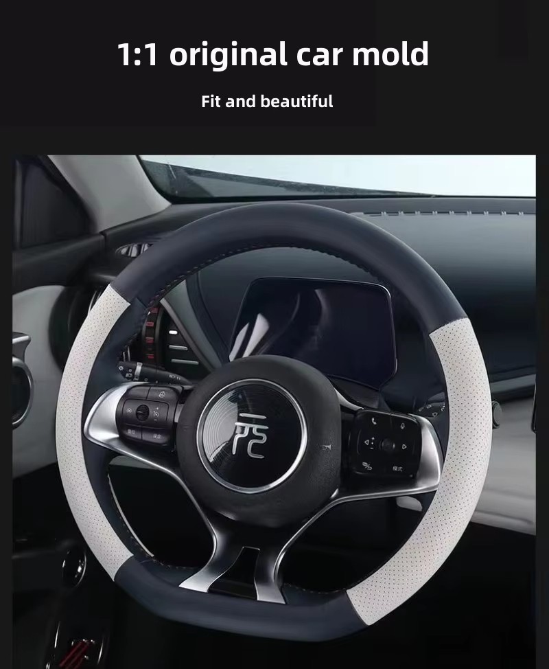 For BYD ATTO 3 YUAN Plus 2022 2023Leather Car Steering Wheel Cover Breathable Comfortable Steering Wheel Cover Car Accessory