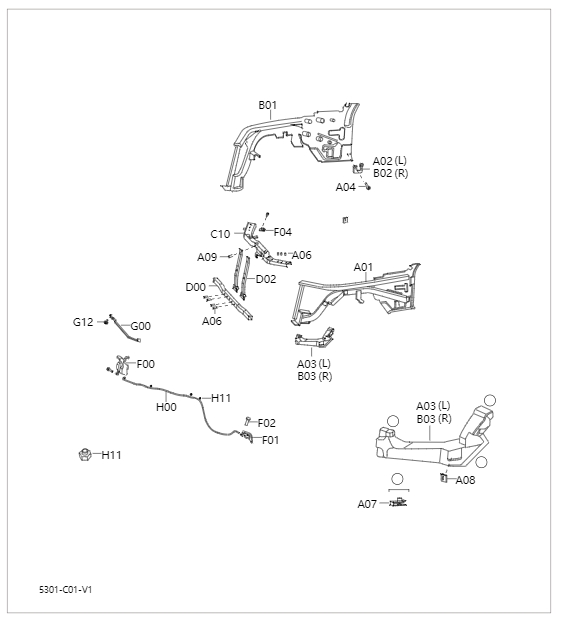 Front car sheet metal5301