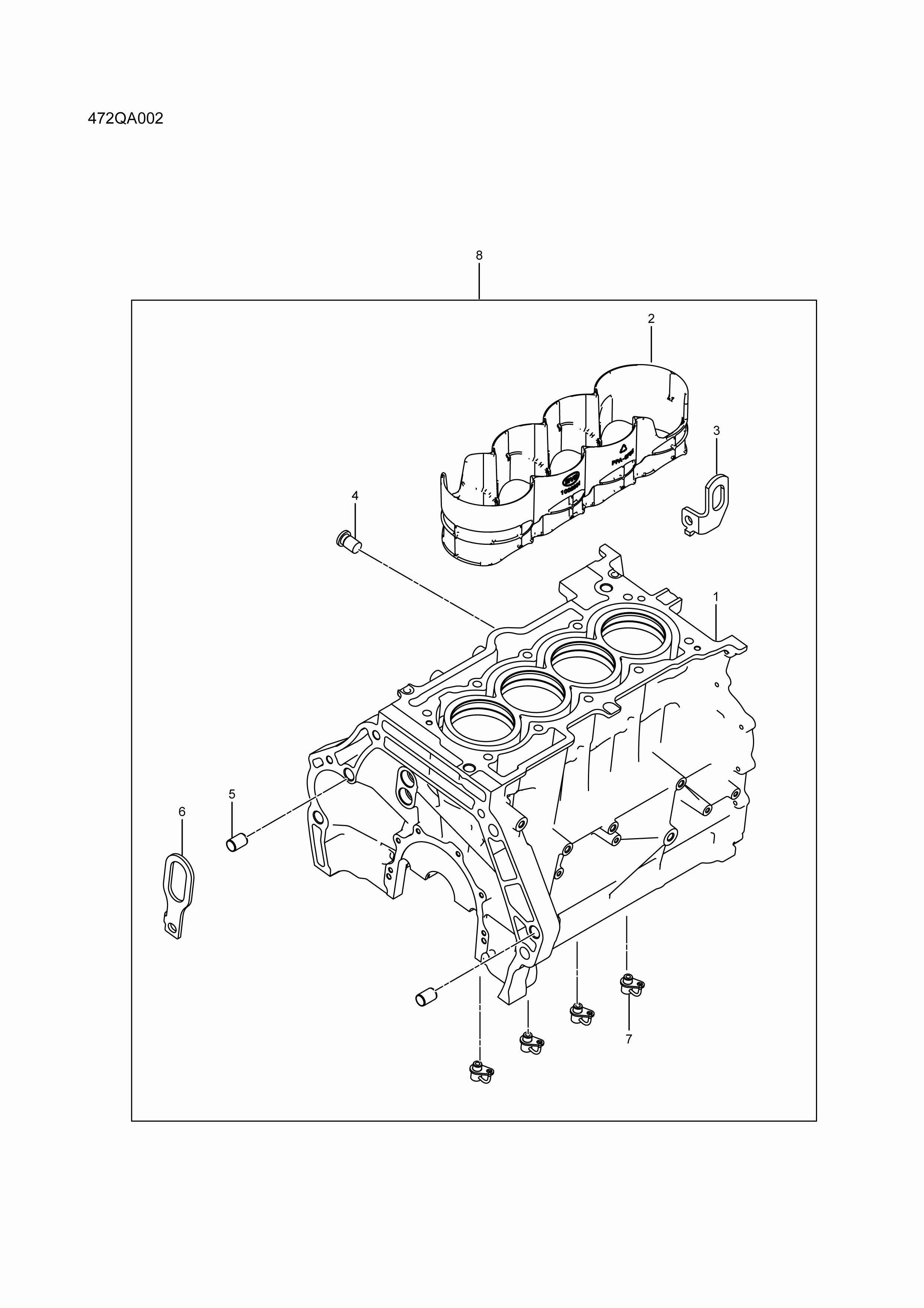 472QA002 cylinder block sub-assembly