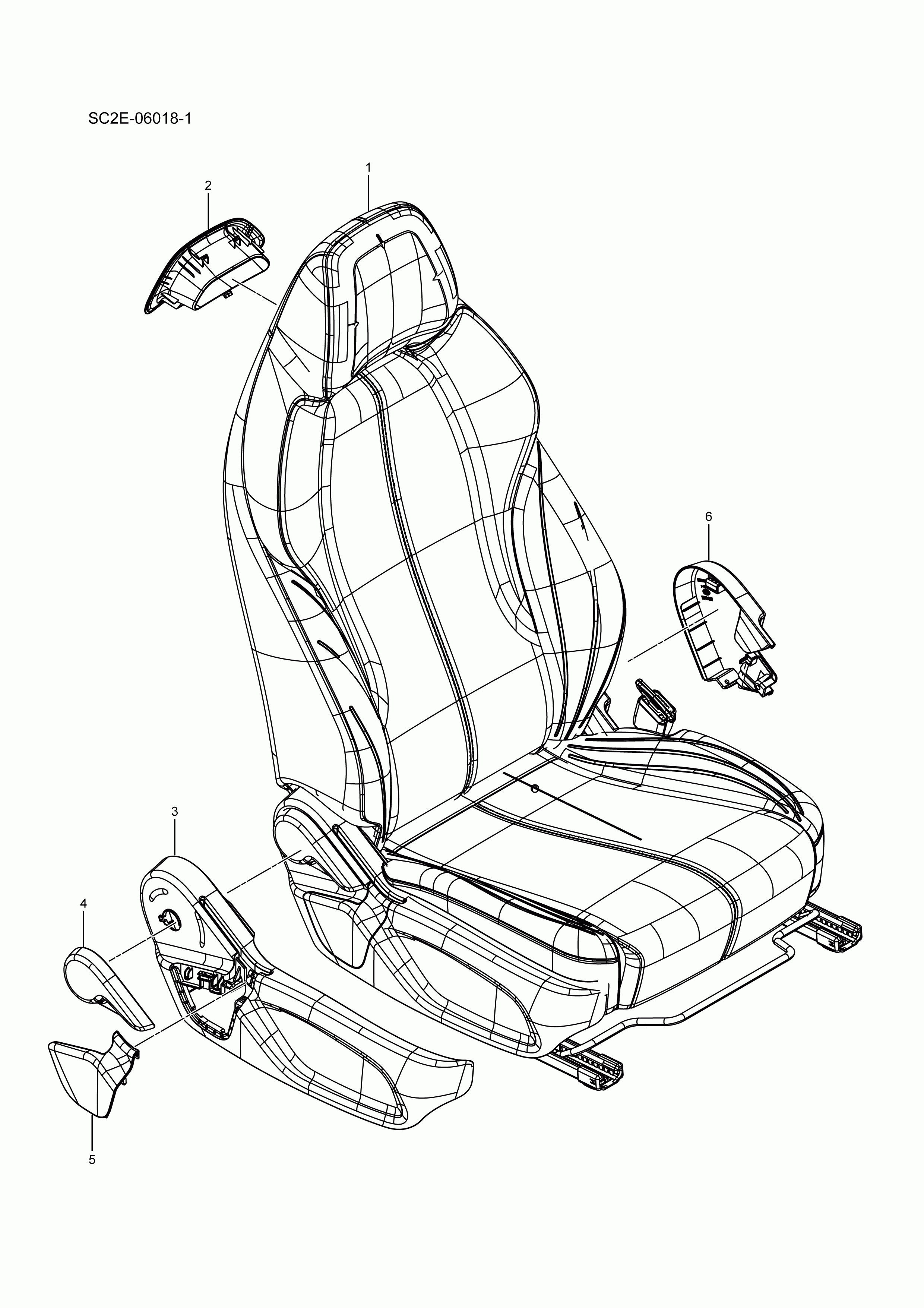 SC2E-06018-1 Passenger seat assembly