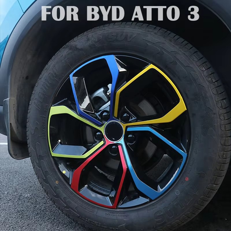 For Byd Atto 3 Ev Yuan Plus 2022 Eflective Waterproof Racing Wheel Stickers Wheels Rims Decal Emblem Car Stickers Car Accessori