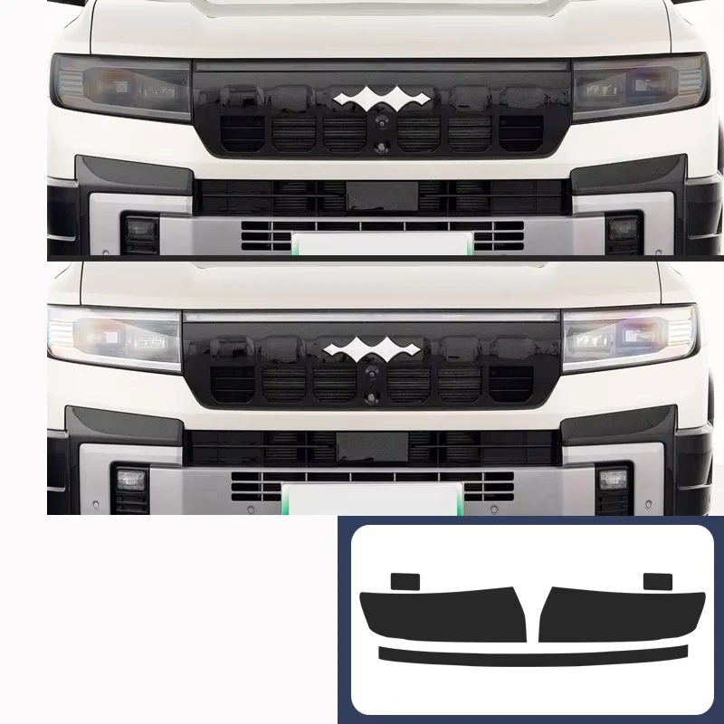 Byd Equation Leopard 8 2025 Light Control Smoked Black Headlight Protective Film Tpu Headlight Color Change Black Warrior
