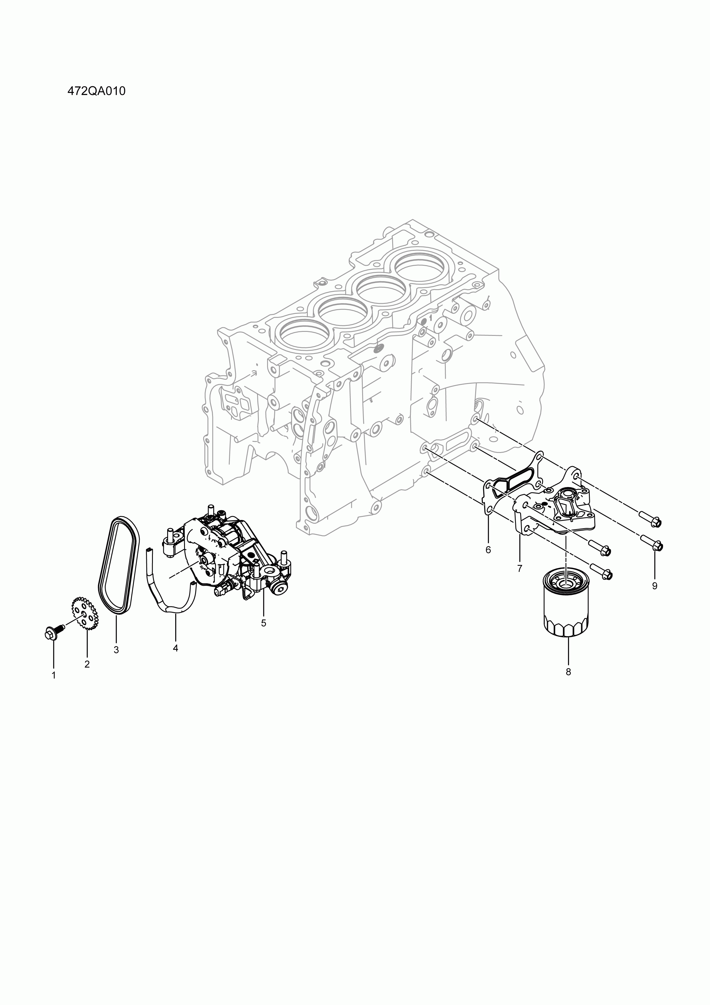 472QA010 Oil pump and oil filter
