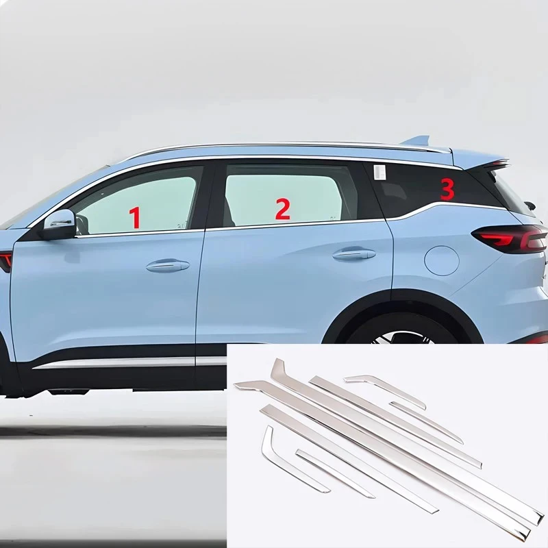 Chery Tiggo 7 Pro 2020 2024 window frame decorative strip stainless Car refit accessorie Sticker Style accesorios para auto
