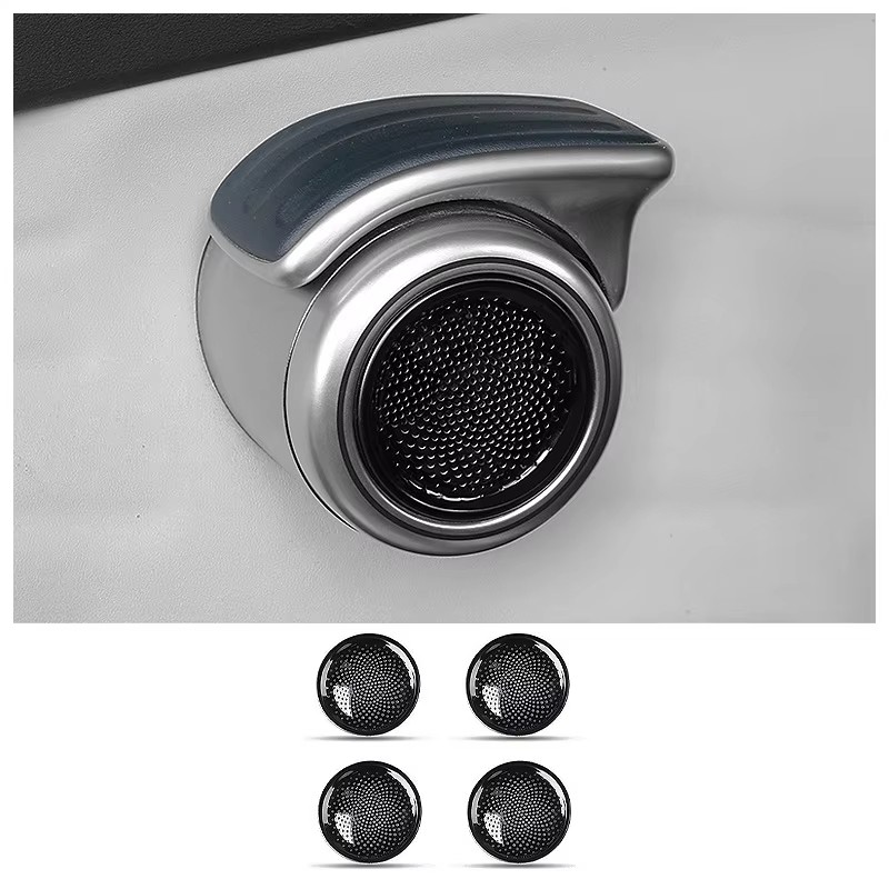 For BYD ATTO 3 YUAN PLUS 2022 2023 stainless steel 4-door Speaker Ring Cover car door Audio Sound Frame Loudspeaker Sticker Trim