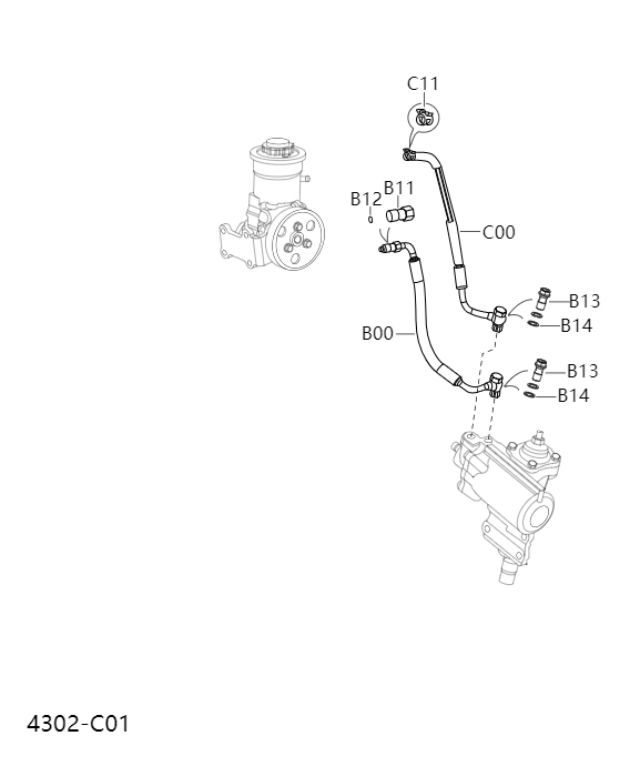 Power steering pipeline4302